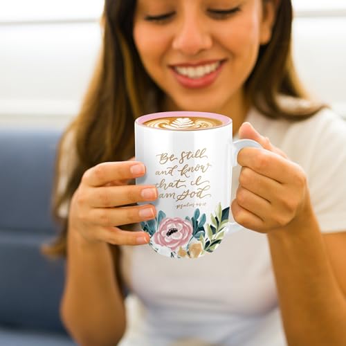 Image of Christian Art Gifts Large Ceramic Coffee Mug: Psalm 46:10 Bible Verse