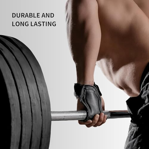 Image of INDIAHUNK Weight Lifting Grips (Pair) for Heavy Powerlifting, Deadlifts, Rows & Pull Ups - Neoprene Padded Wrist Wrap Support with Strong Rubber Grips, Bodybuilding Straps, Free Grip Pouch ( Purple)