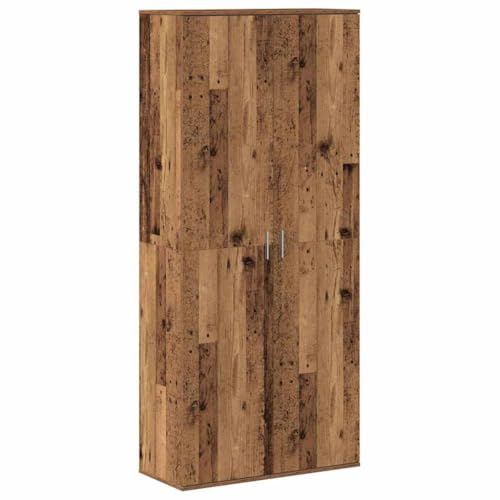 vidaXL Altillo Madera Vieja 80X35X180 cm Armario de Almacenamiento Rústico para Sala, Dormitorio, Oficina, Soluciones para el Hogar Alto y Elegante