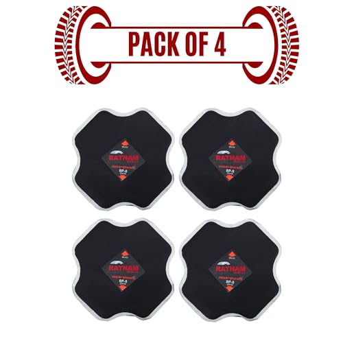 Image of Bias Ply Tubed Tyre Repair Patch No.8 | Self Vulcanizing Rubber Puncture Patch for Tractor, Truck, Bus & Commercial Vehicle Tyres | Tyre Tube Repair Patch for Garage Use | Box of 4