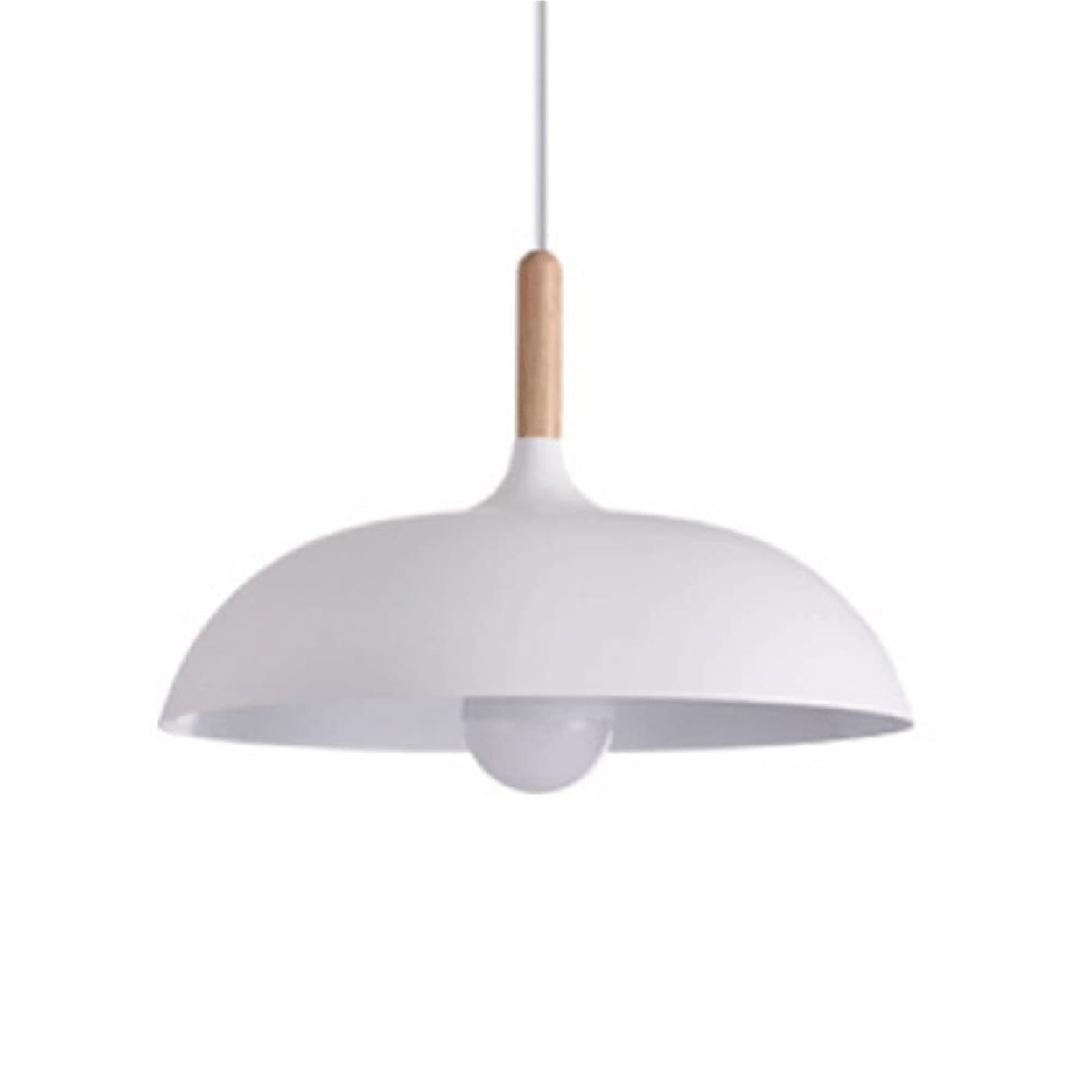 KBUUKYYXouy Scandinavian Modern Simplicity Single Head Pendant Light Creative Traditional Suspension Wooden Handle Industrial Hanging for Kitchen Bedroom Dining Room Restaurant(White,15.7in*9.4in)