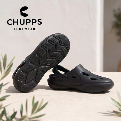 Image of CHUPPS Gator Clogs for Men | Lightweight EVA Clogs | Anti-Slip Sole | Cushioned Footbed | Breathable Ventilation | Adjustable Back Strap | Waterproof Casual Garden Clogs for Men