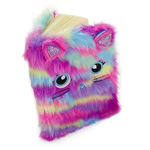 Binnan Plüsch Notizbücher Tagebuch 3D Plüsch Notizbuch Katze Mädchen Schule Notizblock für Mädchen, Kinder