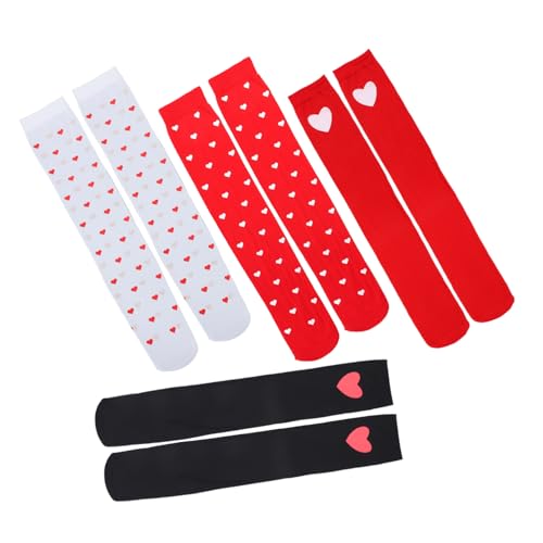 Abaodam 4 Pares medias con estampado de corazón calcetines limpiar