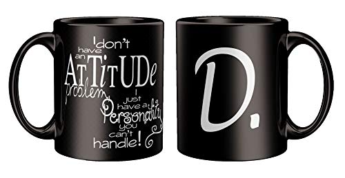Image of Attitude Quotes with Alphabet D Printed Black Coffee /Tea Mug for Birthday Gifts | Friends | Bestfriend | Sister | Brother | Gifting Mug | Loved Ones
