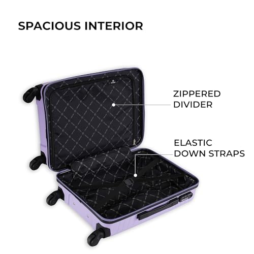 Image of Stony Brook by Nasher Miles Crescent Hard-Sided Polypropylene Check-in Luggage Pastel Purple 24 Inch |65Cm Trolley Bag - Spinner Wheels