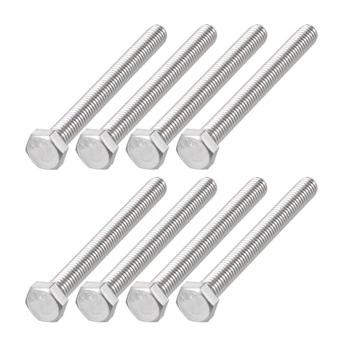 Image of METALLIXITY Hex Head Bolts (5 /16-18 x 3-1 /2 inch) 8Pcs, 304 Stainless Steel 18-8, Fully Threaded, External Hex Drive, Plain Finish, Hex Head Screw Bolt, Silver
