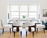 HNY Set of 6 Mid Century Modern Dining Chairs, Farmhouse Velvet Upholstered Accent Chair Curved Backrest Kitchen Chairs, with Hardwood Frame, Cream, Velvet-beige, 6PC