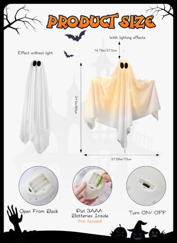 Halloween Hanging Light up Ghost Decoration - image 4