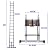 16.5Ft Telescoping Ladder with Stabilizer Bar, Stainless Steel A Type Portable Telescopic Extension Ladder Multi-Purpose Folding Loft Ladder for Outdoor Working, Household Use, 330lb Capacity
