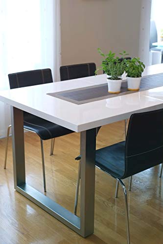 Inspirer Studio® Roman Extendible Dining Table Pedestal Table Mdf High-Gloss White (Table Only) #TOP1