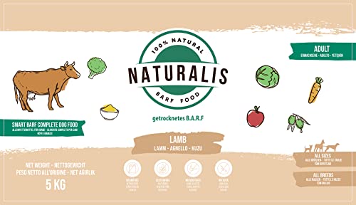 Naturalis Smart 80 Barf Trockenbarf Hundefutter 5 kg Lamm Alleinfuttermittel ohne Zusätze getreidefrei sojafrei glutenfrei hypoallergen