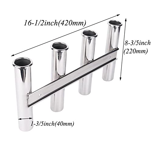 Wall-Mounted 316 Stainless Steel Rod Holder 4 Tube Fishing Pod Rack For Marine Boat Yacht Camper Rv #TOP1