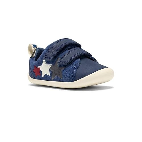 Image of Clarks Roamer City T Blue Leather Kids Boys First Shoes 8632-37G
