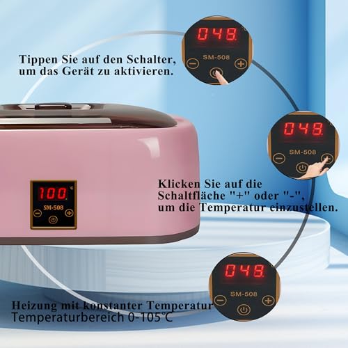 Máquina de cera de parafina, kit hidratante de manos y pies de 4000 ml para calentamiento y relajación, cera de fusión rápida para tratamientos rejuvenecedores