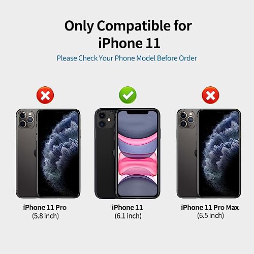 ACOCOBUY for iPhone 11 Case with Card Holder Sliding Cover Hidden Pocket IDs Credit Cards Slot Heavy Duty Shockproof Protective Dual Layer Wallet Phone Cover Back Shell for Men Women 6.1 inch Red - Image 2