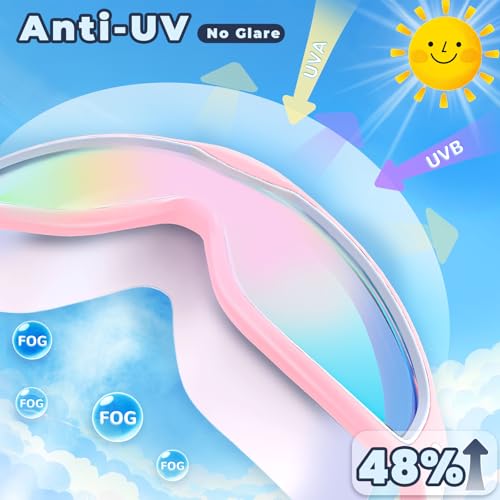 Image of Keary 2 Pack Kids Swim Goggles for 3-15 UV Protection Anti-Fog Pool Water Swimming Goggles for Boys Girls Youth Toddler