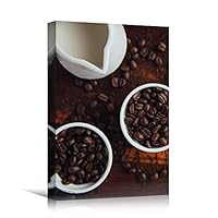 Canvas Wall Art Coffee Preparation Farmhouse/Country Food Fun Kitchen Multicolor Photography Spices - 12x18 inches