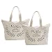 ElegantPark Mother of the Bride+Groom Tote Bag for Wedding Gifts Zip 100% Cotton 2 Pcs