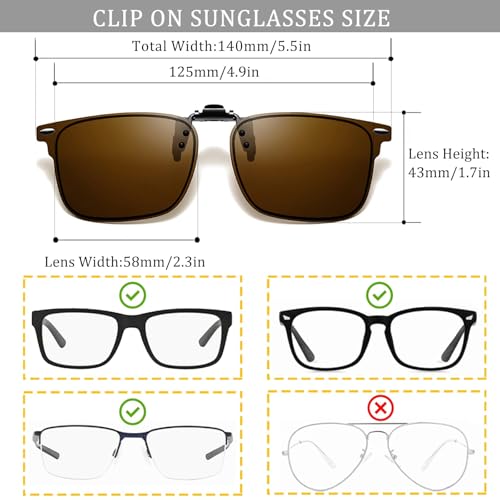 Polarized Clip on Sunglasses over Prescription Glasses Unisex Anti Glare Flip up Design Unisex2