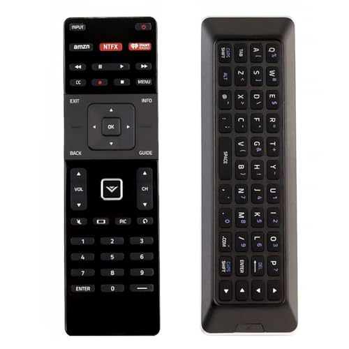 XRT500 QWERTY Keyboard w Backlit Remote Replacement for VIZIO Smart TV M70-C3 M70C3 M75-C1 M75C1 M80-C3 M80C3 M322I-B1 M322IB1 M422I-B1 M422IB1 M492I-B2 M492IB2 M502I-B1 M552I-B2 M552IB2 M602I-B3