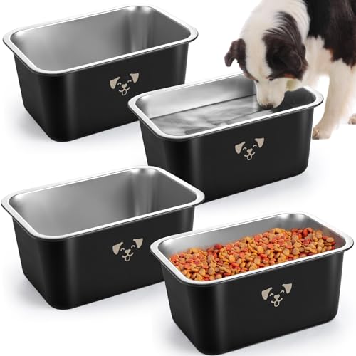 Sweetude 4 Pcs Stainless Steel Dog Bowls Bulk High Capacity