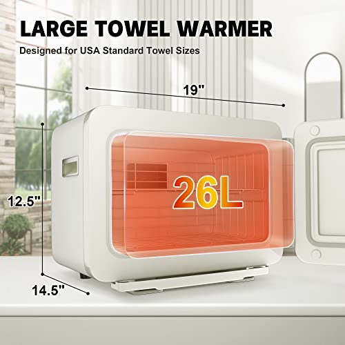 2 In 1 Towel Warmer, 26L Hot Towel Warmer For Facials Spa, Bathroom, And Home Bath Heated Electric Towel Warmer, White. #TOP5