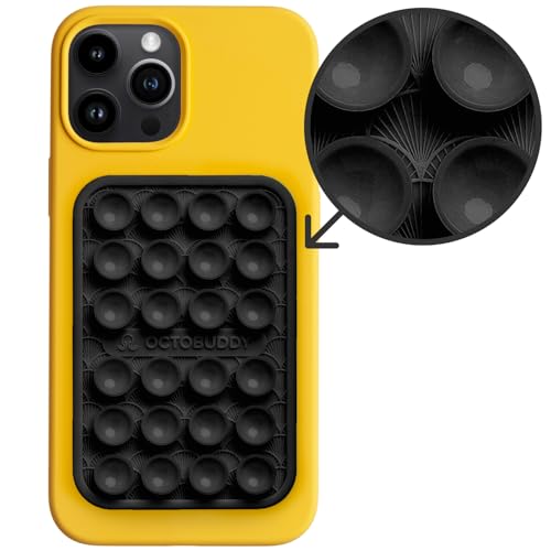 Image of OCTOBUDDY Classic MAX Textures Art Deco - Silicone Suction Phone Case Adhesive Mount - Hands-Free Grip with 24 Suction Cups for Videos & Selfies - 2.6 inch x 3.9 inch, Darth Vader