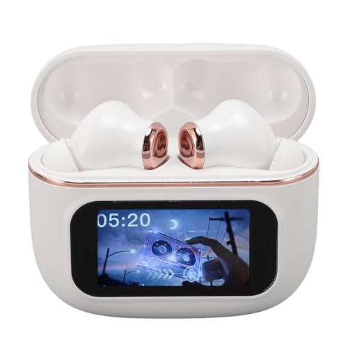 Cordless Earphones, LCD Full Color Touch Display, Noise Reduction and Multifunctional Rechargeable Headset Earbuds for Commute Office Travel Convenience