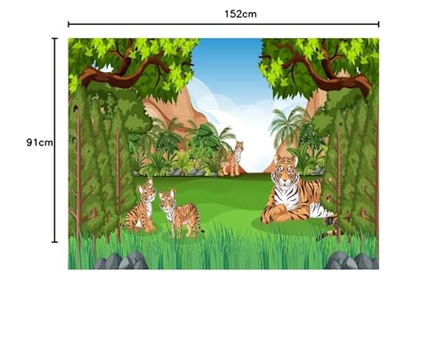 Image of Cartoon Design Kids Theme Vinyl Poster Animals Wallpaper Wall Sticker for Home Decor, Living Room, Bedroom,Kids Room, Play Room (Self Adhesive Vinyl, 3x5 feet i.e 36x60 inch) 05