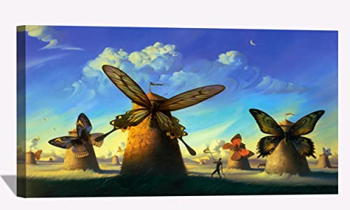 BOHU ARTS Vladimir Kush Don Quixote Wall Art Large Framed Painting Dali Style Canvas Art for Bedroom Livingroom Office Ready to Hang