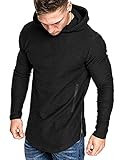 Sportliche Hoodie: Herren Basic Pullover besteht aus weichem, elastisch und atmungsaktiv Stoff, der Sie während des Trainings bequem und trocken hält.