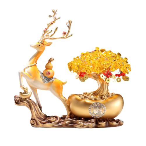 Gold Feng Shui Money Coin Yuan Bao Tree Statue for Good Luck and Wealth, Healing Properties Hand-Painted Home Office Decor Ornament Wealth Financial Abundance Gift Gold Feng Shui Money Coin Yuan Bao Tree Statue for Good Luck and Wealth, Healing Properties Hand-Painted Home Office Decor Ornament Wealth Financial Abundance Gift