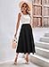 Women's Casual Fall Summer Fashion Skirt Flowy Pleated Skirts with Pockets Black X-Large