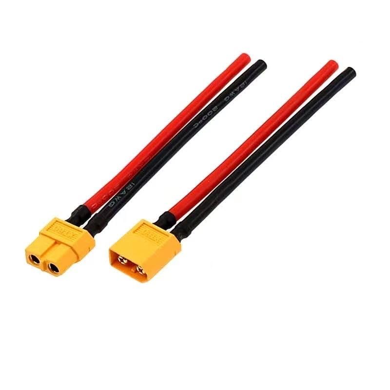 2 Paar XT60 Stecker Männlich/Weiblich mit 10cm 14AWG Silikonkabel | Hochtemperatur-Beständig | Wasserdichte RC Steckverbinder für Lipo Akku, Drohnen, Modellbau & RC Fahrzeuge – Bild 4