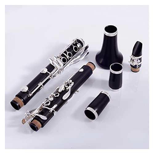 Standard Clarinet Professional Ebony Wooden Bb Soprano18 Key Clarinet Silver Plated Keys Pads with Case Beginner Clarinet