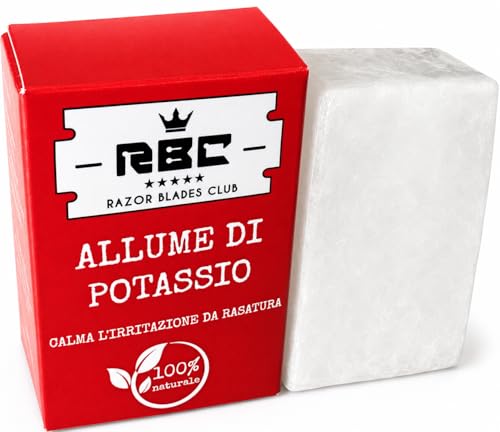 Razor Blades Club - Alum Rectangular Block 100g for Facial Hygiene, Body, and After Shaving