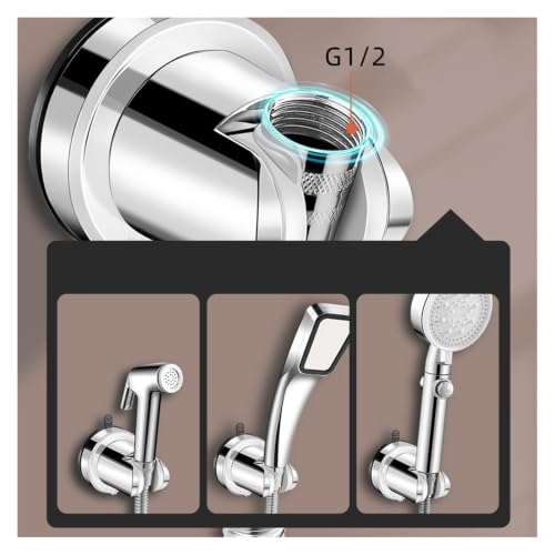 Support de douche à ventouse accessoire de salle de bain blanc sans outil - 3