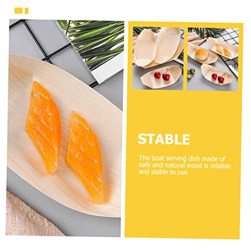 Platos desechables de madera para sushi 100 unidades miniatura 6