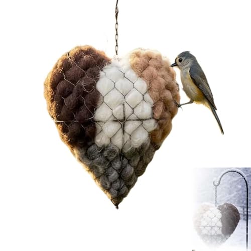 Handmade Alpaca Wool Bird Nest Heart, Nesting Material Frame with