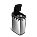 NINESTARS DZT-30-1 Automatic Touchless Motion Sensor Rectangular Trash Can, 7.9 Gal. 30 L., Stainless Steel