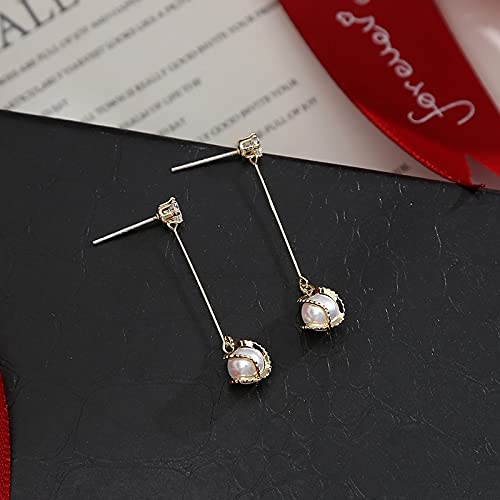 Boucles d'oreilles perles zircon légères anti-allergie en argent