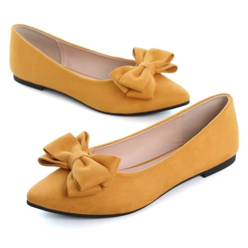 Image of TN TANGNEST Women Fashion Bowknot Flats Comfort Pointed Toe Dress Shoes
