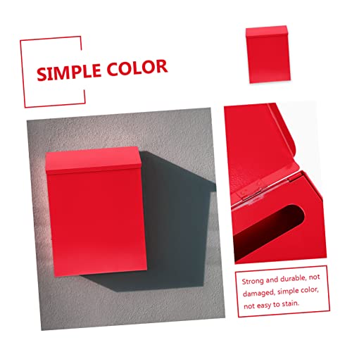 Yarnow 3Pcs Mailbox Outdoor Decor Storage Boxes Decorative Wall Mail Holder Letter Storage Box Retro Mailbox Key Drop Box Private Mail Container Household Letter Box Cards Post Box Red #TOP6