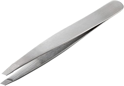 Tweezers Stainless Steel Eyebrow Hair Removal Scissors Heat Treated Easy Grip Unisex Suitable for Nose Hair Mustache Splint Removal Treatment Silver 1pcs