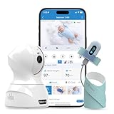 Babytone Baby Monitor - Calcetín Inteligente para Dormir y cámara HD, rastrea el Ritmo cardíaco y el Nivel de oxígeno, detecta llanto/Movimiento, Audio bidireccional y visión Nocturna 1080P 2.4G