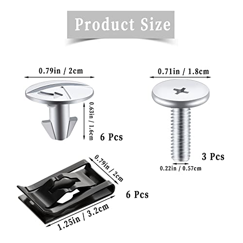 Aiex 15Pcs Lower Engine Shield Cover Bolt Kit, Including 6Pcs Radiator Lower Engine Cover Bolt Pin Screws #90674-Ty2-A01 6Pcs Shield Clips 3Pcs Lower Cover Bolts Compatible With Honda Accord Crv Civic #TOP1