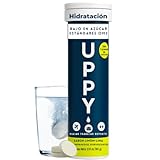 ¡Uppy! Tabletas de electrolitos efervescentes bajo en azúcar, sabor natural lima-limón con jengibre · Rehidratación rápida para viajes, jet lag, deporte y vida diaria · 10 tabletas (1 tubo)