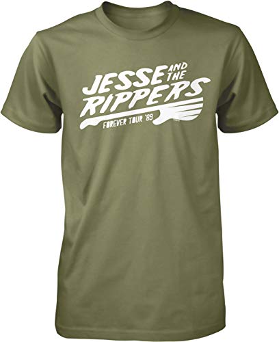 Hoodteez Jesse and The Rippers, Forever Tour '89 Men's T-Shirt, XXL Moss