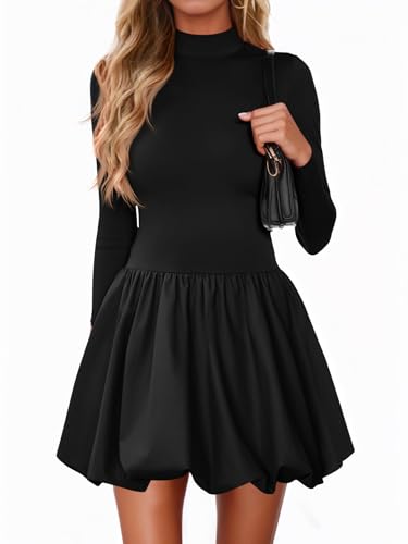 Robe manche longue col montant Wenrine en maille stretch ajustée et moderne